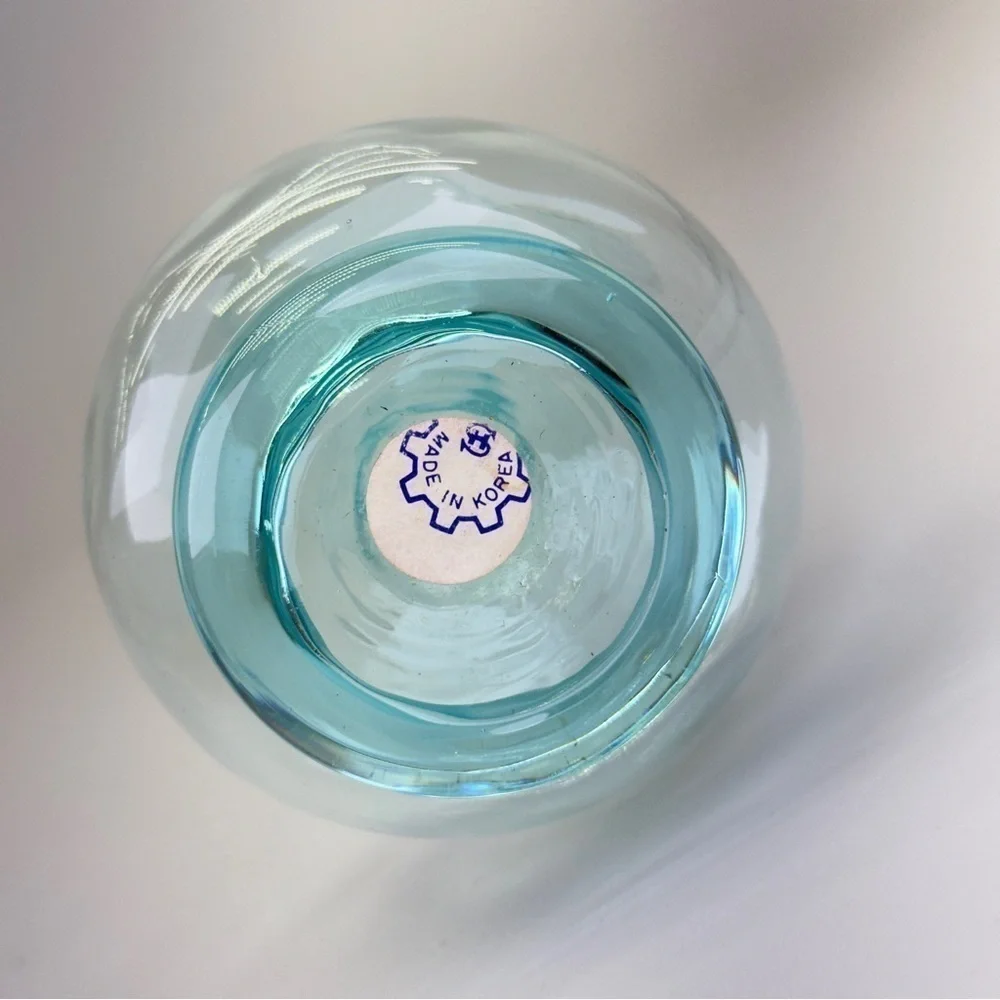 Vintage Turquoise Swirl Glass Vase